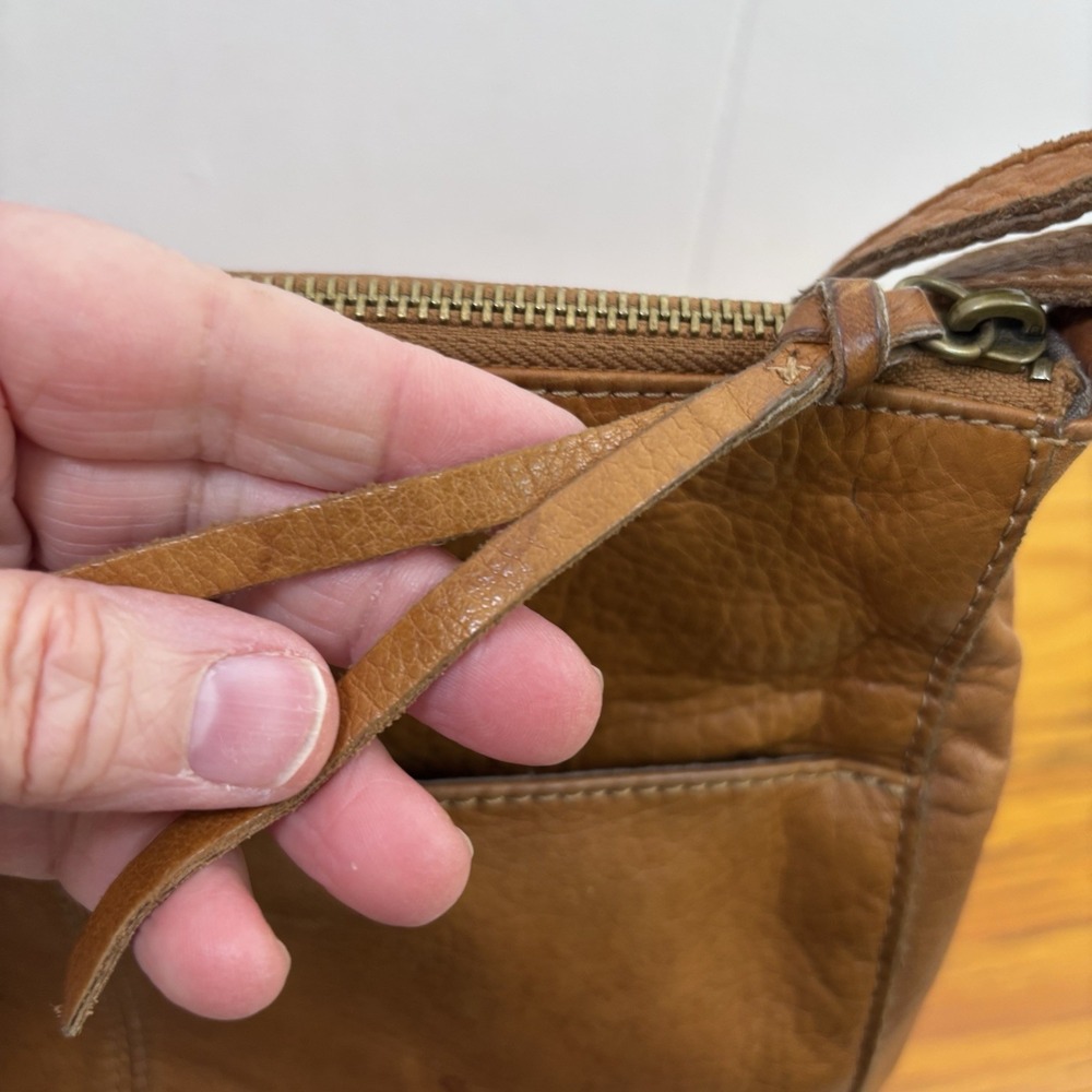Margot Tan‎ Leather Shoulder Bag Retro Style  - READ - Picture 9 of 13